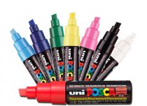 Marker z końcówką dłutową 8 mm à l'unité | Posca