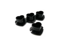 Plastikowe nasadki, Ø wewnętrzna 13 mm, motyw czarnego serca, opakowanie 200 szt.