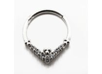 Stalowy pierścień zawiasowy Rhinestone Rhombus | Itc