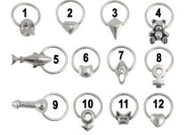 Pierścień stalowy 1,2 x 10 mm, różne wzory | Itc