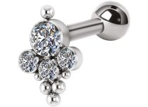 Kulki Barbell Titanium White Strass | Itc