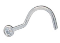 Tytanowy prosty sztyft do nosa o dużej krzywiźnie 0,8 mm Crystal White | Itc