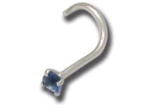 Tytanowa szpilka do nosa 0.8 mm z kolorowym, porysowanym kryształem 1.5 mm | Itc
