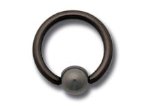 Tytanowy pierścionek Black Hematite Ball 4 mm | Itc