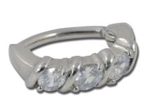 Stalowy banan z zawiasem Triple Crystal White Griffé | Itc