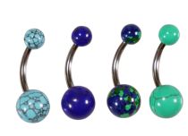 Banana Steel Double Ball Acrylic Coloured Natural Style | Itc