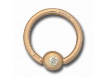 Cyrkonia Crystal Facet 4 mm Złoty Pierścionek z Kulką | Itc