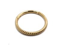 Pierścień stalowy PVD Gold Twisted Hinge | Itc