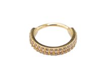 Pierścień zawiasowy CoCr Pvd Gold 1.2mm podwójna linia dżetów