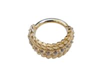 Pierścień zawiasu CoCr Pvd Gold 1.2X8 linia stalówki rhinestone
