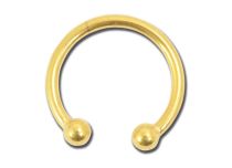 Faux Jewel Septum Steel Gold Horseshoe | Itc