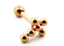 Labret Steel PVD Gold Cross 6 kulek | Itc