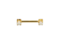 Klejnot Teton PVD GOLD 1.6x14 drapane białe opalizujące kulki opalowe