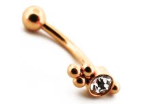 Micro Banana Steel PVD Gold Plemienny motyw ze strassem | Itc
