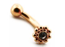 Micro Banana Steel PVD Gold Round Tribal Rhinestone | Itc