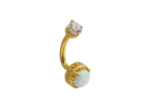 Micro banana Rook Titanium PVD Gold 1.2X7 strass ball