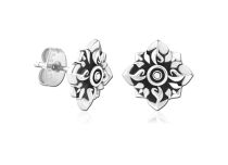 Para stalowych kolczyków Losange Flower Design | Itc