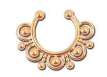 Faux Jewel Septum Pink Gold Steel Horseshoe wzór koralików | Itc