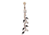 Banana Steel Gold Rose White Crystal Flower Branch | Itc
