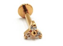 Labret Titanium PVD Gold Internal Sterile Strass Trinity | Itc