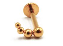 Labret Titanium PVD Gold Wewnętrzny sterylny wzór 4 zakrzywione kulki | Itc
