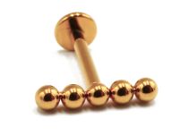 Labret Titanium PVD Gold Wewnętrzny sterylny wzór 5 prostych kulek | Itc