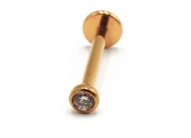 Labret PVD Gold wewnętrzny sterylny ze strassem | Itc