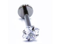Labret Titane Interne Stérile Motif Griffé Carré | Itc