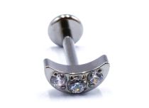 Labret Titane Interne Stérile Motif Demi Lune à Strass | Itc