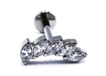 Labret Titane Interne Stérile z motywem Marquise Arc à Strass Blanc | It