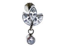 Labret Titane Interne Stérile Motif Pendentif 3 Gouttes | Itc