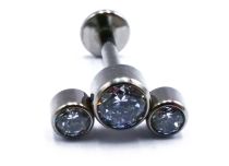 Labret Titane Interne Stérile motyw Arc de 3 Strass Rond | Itc