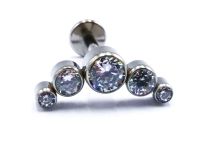 Labret Titane Interne Stérile motyw Arc de 5 Strass Rond | Itc
