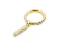 Pierścionek z zawiasem Titanium PVD Gold Strass z zawieszką 5 Strass