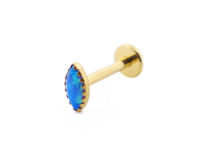 Labret Titanium PVD Gold Wewnętrzny sterylny wzór Opal Syntetyczny | Itc