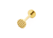 Labret Titanium PVD Gold Threadles Sterylny okrągły młotkowany wzór | Itc