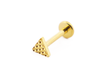 Labret Titanium PVD Gold Wewnętrzny sterylny młotkowany trójkątny wzór | Itc