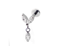 Labret Titane Interne Stérile Motif Marquise 2 Strass | Itc