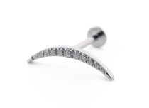 Labret Titane Interne Stérile Motif Croissant de Lune 11 Strass | Itc
