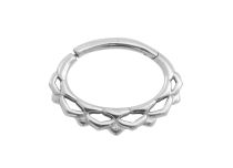 Stalowy pierścień zawiasowy Losange dla Daith lub Septum| Itc