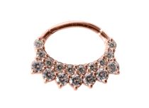 Stalowy pierścionek z różowym kamieniem przegrody nosowej | Itc