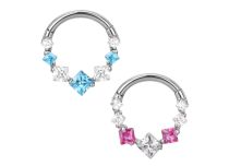 Stalowy pierścień przegrody 1.2X8 biały kryształ górski.