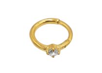 Pierścionek stalowy Złoty zawias kryształowy Biały | Itc