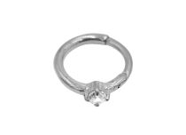 Pierścień stalowy Srebrny zawias kryształowy Biały | Itc