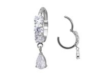 anneau charni&egrave;re titane triple zircons