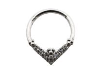 Stalowy pierścień zawiasowy Rhinestone Rhombus | Itc