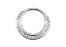 Stalowy pierścień zawiasu Biały kryształ | Itc