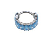 Tytanowy pierścionek zawias multi rhinestone pattern| Itc