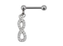 Barbell Steel Infinity White Rhinestone Sign |Itc