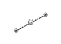 Kule stalowe przemysłowe Barbell 5 mm Strass Central Scratched | Itc